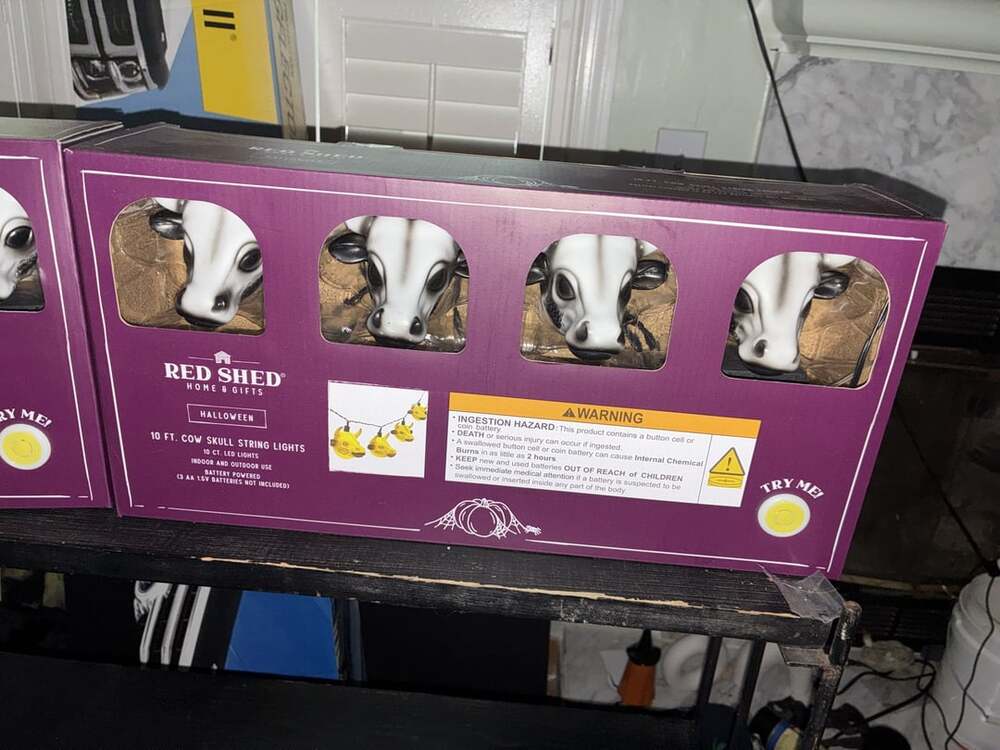 2 new unopened Red Shed 10 Ft. Cow Skull String Lights Halloween